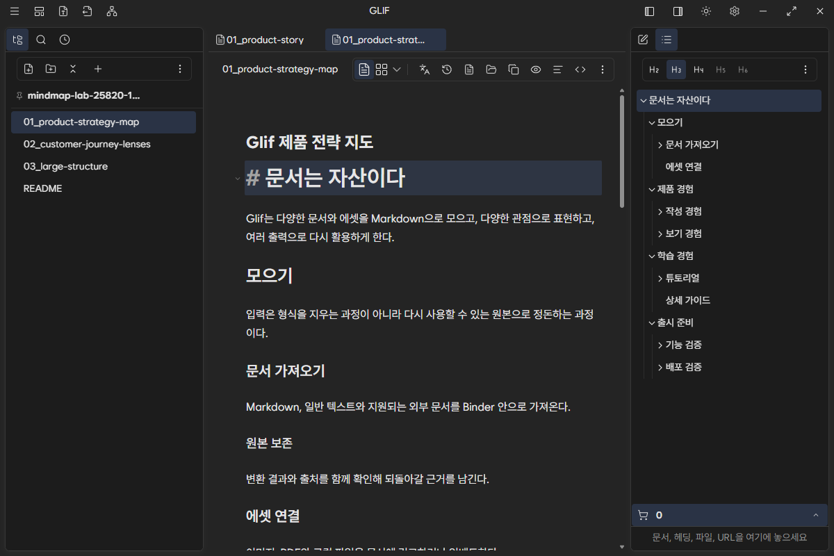H1~H4와 본문이 보이는 Mindmap 기준 원문
